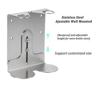 Soporte de pared de acero inoxidable pulido espejo plateado personalizado de fábrica para botella de champú y jabón líquido, fabricación de chapa metálica - Product Image 3