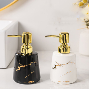 Luxury Simple Press Bottle Bathroom Toilet Shampoo Shower <strong>Gel</strong> Ceramic Empty Sub-Bottle - Product Image 1