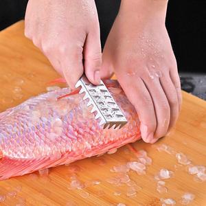 Wholesale Kitchen Stainless Fish Scales Scraping Graters Fast Remove Cleaning Peeler Scraper Bone Tweezers Tool - Product Image 4
