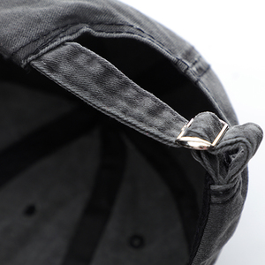 High Quality 100% Cotton Acid Wash Vintage 6-Panel Curved Dad <b>Hat</b> Embroidery Black Baseball Cap Men Custom Logo Casual Scene - Product Image 5
