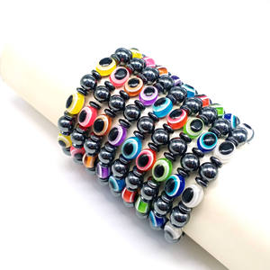 Pulsera Hamsa con cuentas curativas a la moda al por mayor, imán personalizado, <span class=keywords><strong>piedra</strong></span> Hematita y ágata para mujeres y hombres, regalo - Product Image 1