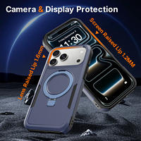 Coque de téléphone antichoc magnétique blindée pour iPhone 17 18 Pro Max avec support de raquette, en TPU PC hybride de haute qualité