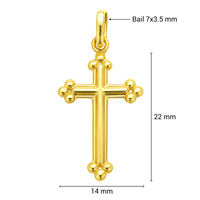 Colgante de Cruz Cristiana Hecho a Mano en Oro de 14K, Pulido, con Detalles, Unisex, Libre de Níquel, Personalizable para Mujeres, Hombres y Niñas