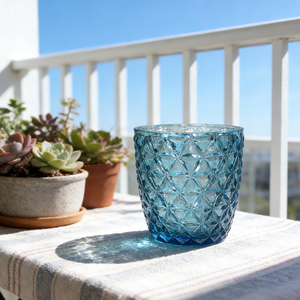 Portavelas de Vidrio de Colores con Relieve, para Velas Aromáticas, con Efecto de Luz y <span class=keywords><strong>Sombra</strong></span>, para Ambiente Navideño, Soporte para Velas de Té - Product Image 6