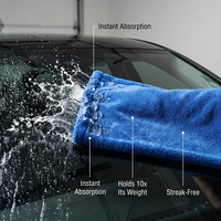 Usine moins cher gris 1200GSM 90X60CM Super absorbant l'eau microfibre boucle torsadée serviette de séchage pour voiture