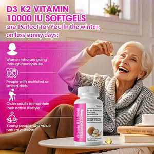 OEM/ODM Pure Vegan Essence Softgel Capsules Support Bone Heart Health <b>Vitamin</b> D3 K2 Adult Use Low-Fat Extra Strength Calcium - Product Image 5