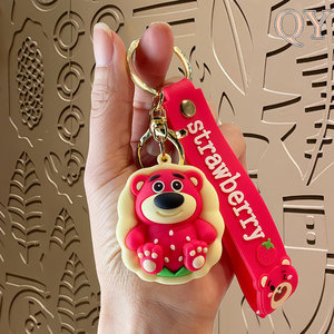 QY ours porte-clés mignon PVC dessin animé ours pendentif porte-clés sac breloque voiture accessoire cadeau pour - Product Image 5