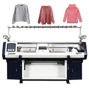 Machine à tricoter automatique de chandail plat de débardeur industriel de trois systèmes à vendre