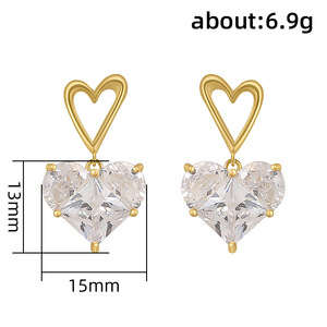 Orecchini pendenti a forma di cuore, stile romantico, accessori per l'orecchio da indossare tutti i giorni - Product Image 5