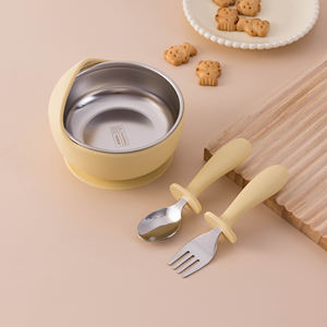 Stravagante Set di utensili per lumache in acciaio inossidabile 304 Silicone per alimenti senza BPA lavapiatti divertenti per imparare stoviglie - Product Image 6