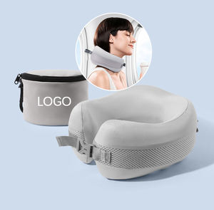 Cuscino da Viaggio Portatile per Aereo in Memory Foam Ortopedico per Sollievo Cervicale Morbido Cotone - Product Image 1