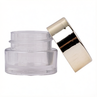 Pot en plastique PET transparent de luxe, grand format, pour crème pour les yeux et masque facial, avec couvercle à vis doré