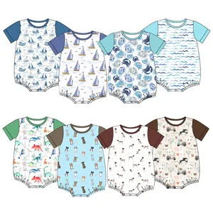 Bio-Baumwolle Babykleidung Baby-Mädchen-Bekleidung Strampler Bio-Bambus Kleinkind Jumpsuit Reißverschluss Footie Einzug individuell