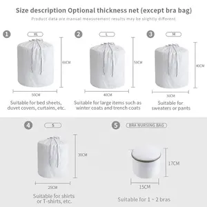 강한 세탁 가방 대형 메쉬 패브릭 세탁 가방 구멍 코드 drawstring 헤비 듀티 세탁 가방 사용자 정의