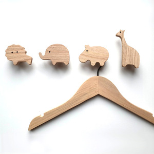 Trẻ Em Của Phòng Động Vật Dễ Thương Punch-Free Đen Walnut Treo Tường Quần Áo Móc Áo Móc, Trẻ Em Bằng Gỗ Coat Hooks - Product Image 5