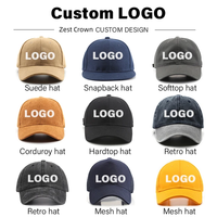 Gorra de béisbol de algodón de alta calidad 2024, estilo de Marco en A de 5 paneles, logotipo bordado personalizado de dos tonos, patrón de letras en relieve 3D