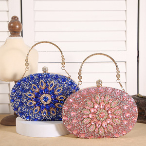Bolsos de mano de lujo con diamantes para novias, bolsos de boda para mujer, bolsos de noche con incrustaciones de diamantes y cristales para fiestas - Product Image 1