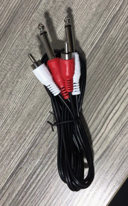 Adaptador de altavoz personalizado dos 6,3 mono macho (rojo y blanco) <span class=keywords><strong>a</strong></span> 2 <span class=keywords><strong>RCA</strong></span> macho (rojo y blanco) con cubierta de PVC - Product Image 3