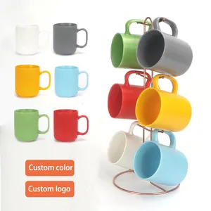 Sản Phẩm Mới Phong Cách Hàn Quốc Kẹo Men Màu 12Oz Hiện Đại Gốm Coffee Mug Hộ Gia Đình Tea Cup Espresso Cup Với In Logo