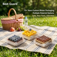 Barquette pliante transparente thermoformée sur mesure de qualité alimentaire pour pâtisserie, récipient intérieur jetable pour gâteaux, boîte cadeau de boulangerie pour la vente au détail