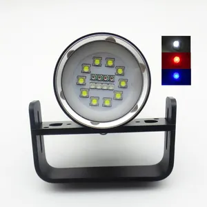 عالية الجودة المهنية مصباح يدوي الغوص XM-L2 LED أبيض أحمر ضوء الأشعة فوق البنفسجية أضواء الغطس فيديو تحت الماء الغوص مصباح يدوي
