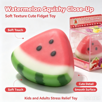 Jouet anti-stress souple et croustillant en forme de pastèque, simulation de fruit, jouet de décompression pour enfants