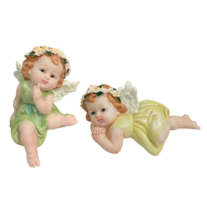 Figura Decorativa de Ángel de Resina Personalizada de Fábrica OEM ODM, Maceta Colgante, Adorno de Jardín para Exteriores - Product Image 2