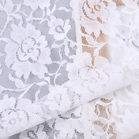 Tissu en maille extensible jacquard Wingtex, 1 mètre MOQ, broderie florale, pour robes de mariée et filles