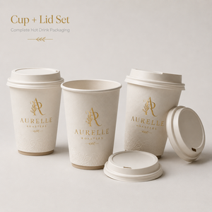 Gobelets à café jetables en papier avec couvercles, logo personnalisé imprimé, double paroi, pour boissons chaudes et froides, 6oz, 8oz, 12oz - Product Image 2