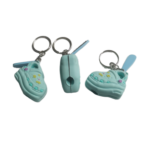 Thiết kế tối giản hình trái tim PVC cao su Keychain quảng <span class=keywords><strong>c</strong></span>áo mở chai và Ampoule Cutter phụ kiện - Product Image 4