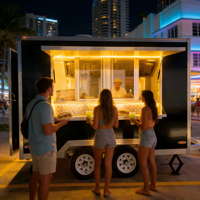 Kit de remorque alimentaire préfabriquée personnalisable à prix abordable pour tacos, cuisine commerciale de luxe, camion-restaurant mobile