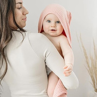 Ensemble de serviettes de bain carrées pour bébé en coton avec capuche, double couche, serviette de bain