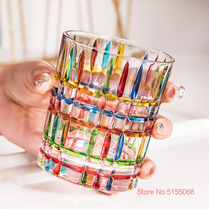 Verres à <span class=keywords><strong>whisky</strong></span> en cristal multicolores <span class=keywords><strong>de</strong></span> conception italienne Zecchin, verres à <span class=keywords><strong>whisky</strong></span> gothiques à l'ancienne, verres à <span class=keywords><strong>whisky</strong></span> peints à la main, couleur éblouissante - Product Image 6