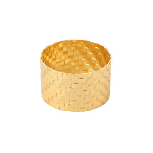 نموذج للفندق حلقة منشفة ورقية معدنية منقوشة لغرفة الزفاف خاتم منديل ذهبي فاخر مخزون - Product Image 5