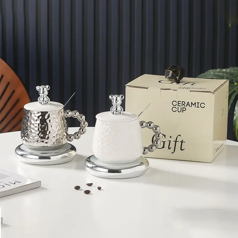 Modern Luxury Hot Sale Gift Set 55 Degree Coffee Milk Ceramic Mug With Heating Pad Constant Temperature Smart Heating