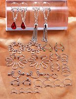 Design populaire en acier inoxydable titane clip sur anneaux de mamelon non piercing bijoux de corps piercing