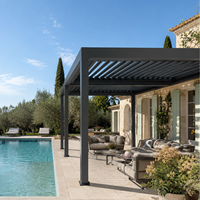 Pavillon de jardin en aluminium de qualité supérieure, imperméable, avec toit rigide, abri solaire pour jardin, patio, cour, terrasse, usage commercial