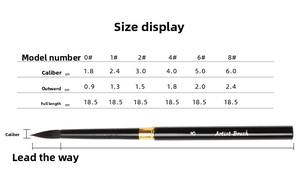 Nouvel ensemble de pinceaux de voyage transfrontalier, manche métallique noir, poils en nylon, pinceau liner pour débutant, aquarelle, portable - Product Image 6