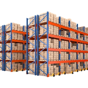 Estantería de Almacenamiento de Paletas de Alta Resistencia, Ajustable y de Múltiples Niveles, Color Naranja y Azul, Protección Contra la Corrosión, Recubrimiento en Polvo, Construcción de Acero - Product Image 2