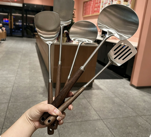 Mini Spatule de Cuisine en Acier Inoxydable 304, Spatule à Noyer pour Viande, Outil Métallique pour Frites, Pommes et Champignons, Ustensile de Cuisine Domestique - Product Image 1