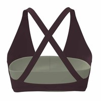 Soutien-gorge double couche en nylon respirant à col en V et dos croisé, personnalisable avec logo OEM, pour femme