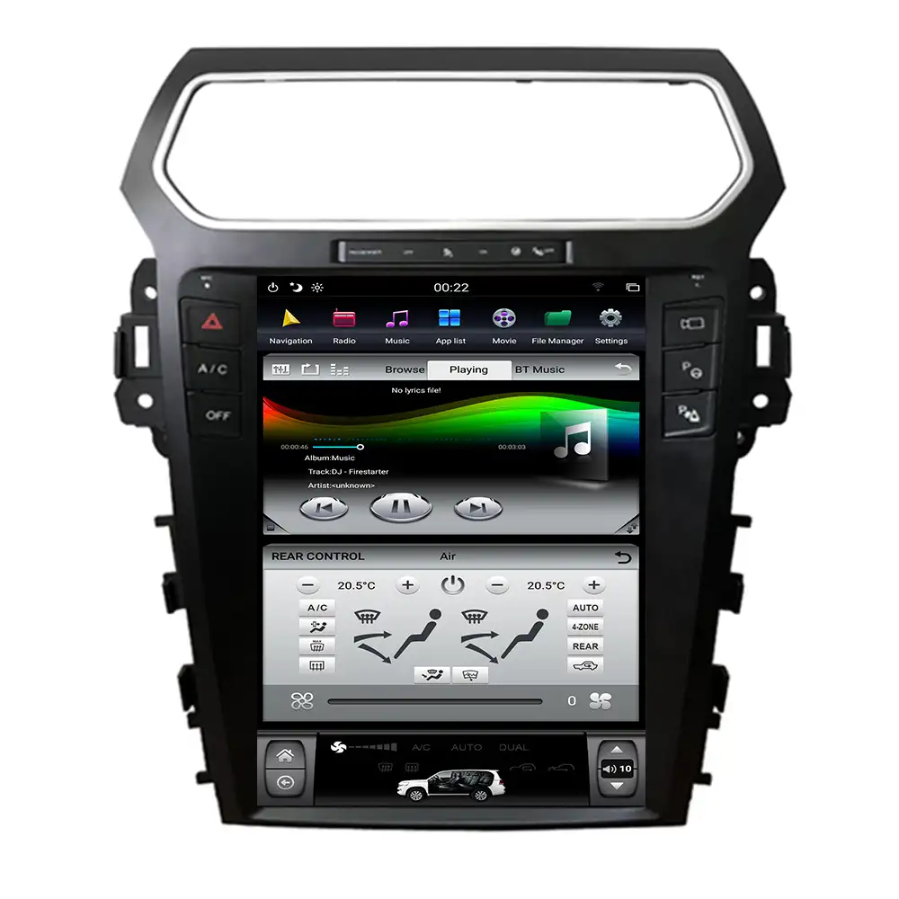 Teslaスタイルホームポータブルカーdvdプレーヤーandroid For Ford Explorer 2011 + Car Stereo DVD Player Multimedia Headunit Video FM