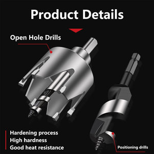 Laiwei 6 hàm hợp kim bóng Opener 56mm và 23mm 2 cái cho cửa gỗ khoan, installatiohole Saw <span class=keywords><strong>Set</strong></span> khóa cài đặt Kit - Product Image 3