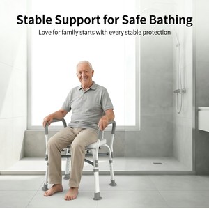 <span class=keywords><strong>Chaise</strong></span> <span class=keywords><strong>de</strong></span> douche et <span class=keywords><strong>de</strong></span> toilette pliable en acier inoxydable <span class=keywords><strong>pour</strong></span> personnes âgées, 350 kg, réglable sur 6 niveaux avec dossier, <span class=keywords><strong>pour</strong></span> personnes handicapées et seniors à domicile - Product Image 2