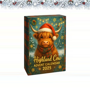 Calendario de Adviento de Vacas Highland Escocesas 2025, Caja Sorpresa con Figuras, Decoración Navideña, Regalo - Product Image 2
