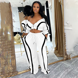 Neues Design Damen Herbst 2-teiliges Outfit Trainingsanzug Jacke Sport Zweiteiler Set Sweatsuit mit Eigenem Logo Jogger Damen-Sets - Product Image 3