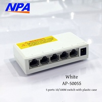 Commutateur réseau empilable non géré ANPA 5/8 ports 10/100/1000M avec QoS, Plug & Play, garantie de 2 ans, coque en plastique blanc/noir