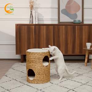 Cama para mascotas de 3 niveles de jacinto de agua de Vietnam, cesta artesanal natural, ideal para mascotas pequeñas, precio económico. - Product Image 5