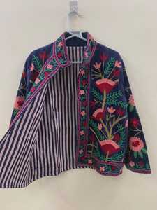 เสื้อแจ็คเก็ตผ้ากำมะหยี่ปักลายสัตว์แบบซูซานี ทำมือ ผ้าฝ้าย พิมพ์ลายสัตว์ สำหรับทุกเพศ สไตล์วินเทจ เสื้อโค้ทฤดูหนาว ลายชนเผ่าเก๋ไก๋ เสื้อคลุมนอกบ้าน ของขวัญงานฝีมือ - Product Image 2