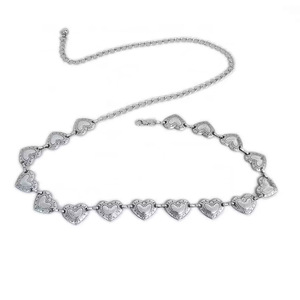 โซ่คาดเอวรูปหัวใจ สไตล์พังก์ สำหรับงานปาร์ตี้ เครื่องประดับแฟชั่น โลหะผสมสังกะสี สีเงิน ดีไซน์แบบพันรอบเส้นเดียว - Product Image 5